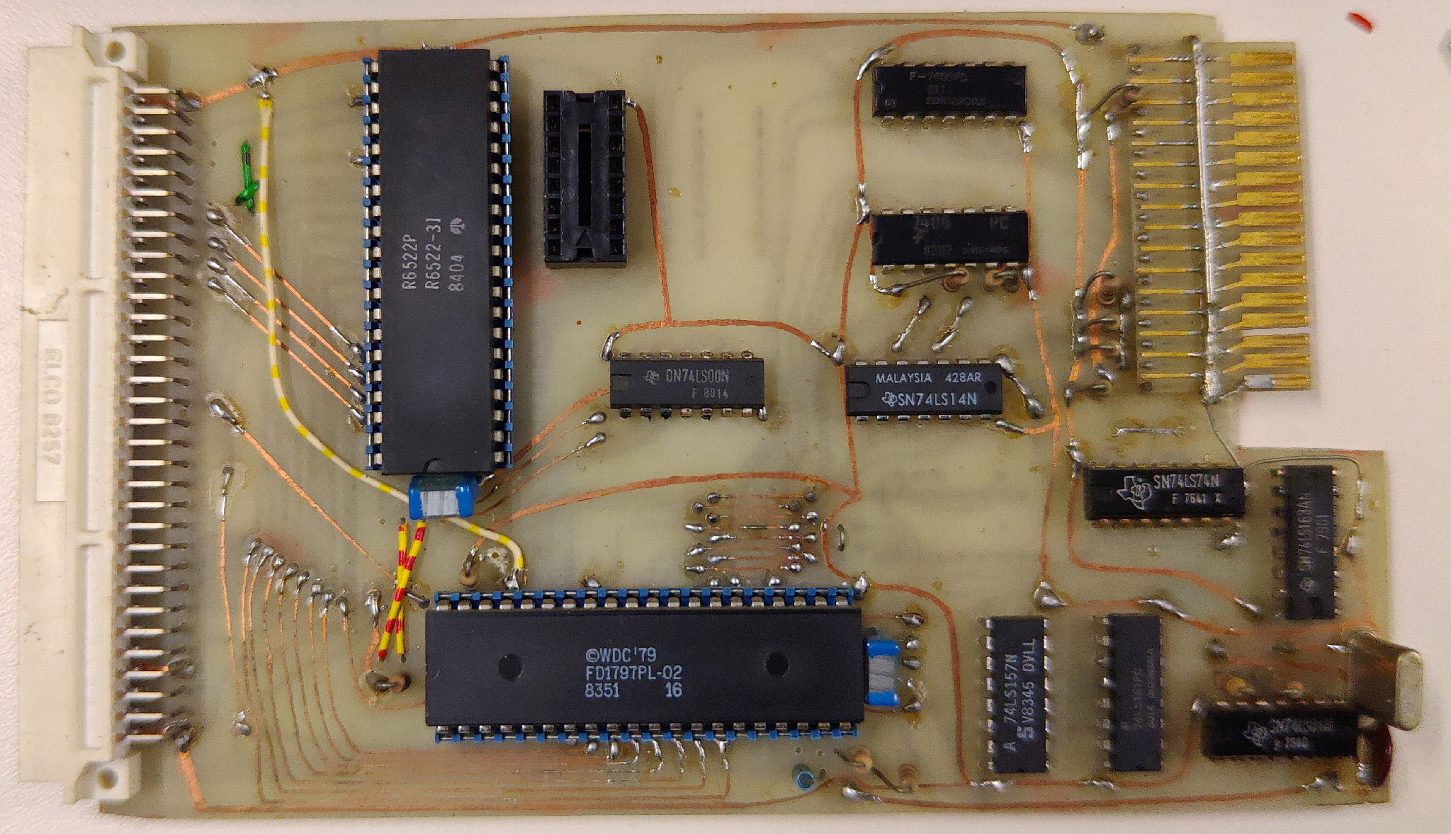 Placa controladora de disquete del Junior Computer basada en el chip WDC FD1797PL-02